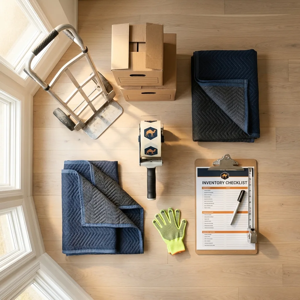 Professional moving supplies and packing materials layout for Prairie du Chien residential relocations
